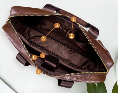 Pasta Luxuosa Em Couro Rachado Portfólio Executivo Masculino Clássico Atemporal Sartong Shkoder®