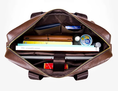 Pasta Luxuosa Em Couro Rachado Portfólio Executivo Masculino Clássico Atemporal Sartong Shkoder®