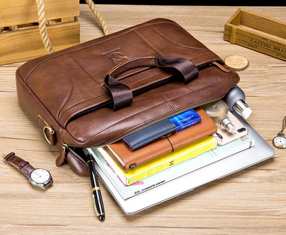 Pasta Luxuosa Em Couro Rachado Portfólio Executivo Masculino Clássico Atemporal Sartong Shkoder®