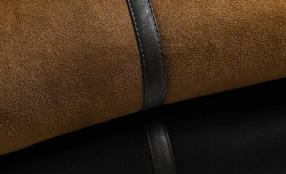 Jaqueta Casual Luxo Refinado Artesanal Couro Lã Premium Italiano Exclusivo Sartong Bruges®