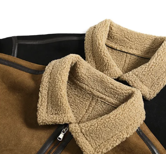 Jaqueta Casual Luxo Refinado Artesanal Couro Lã Premium Italiano Exclusivo Sartong Bruges®