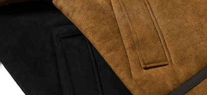 Jaqueta Casual Luxo Refinado Artesanal Couro Lã Premium Italiano Exclusivo Sartong Bruges®