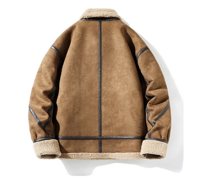 Jaqueta Casual Luxo Refinado Artesanal Couro Lã Premium Italiano Exclusivo Sartong Bruges®