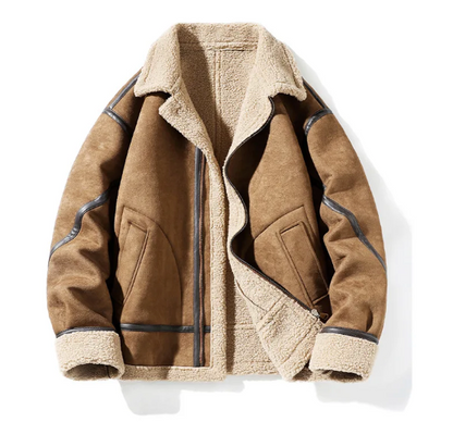 Jaqueta Casual Luxo Refinado Artesanal Couro Lã Premium Italiano Exclusivo Sartong Bruges®