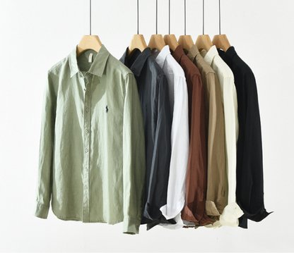 Camisa Social Linho Vintage Slim Premium Alfaiataria Refinada Verão Sartong Tropea®