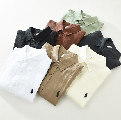 Camisa Social Linho Vintage Slim Premium Alfaiataria Refinada Verão Sartong Tropea®