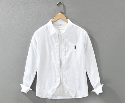 Camisa Social Linho Vintage Slim Premium Alfaiataria Refinada Verão Sartong Tropea®