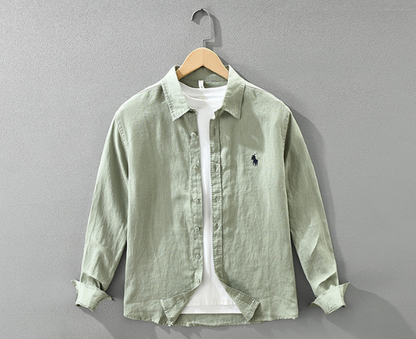 Camisa Social Linho Vintage Slim Premium Alfaiataria Refinada Verão Sartong Tropea®