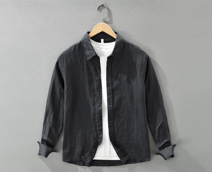 Camisa Social Linho Vintage Slim Premium Alfaiataria Refinada Verão Sartong Tropea®