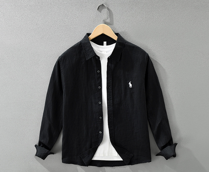 Camisa Social Linho Vintage Slim Premium Alfaiataria Refinada Verão Sartong Tropea®