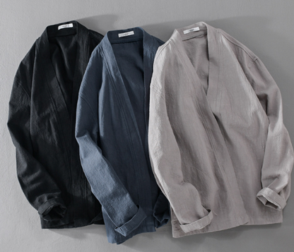 Cardigan Masculino Distinto Elegante Atemporal Linho Algodão Premium Clássico Luxuoso Sartong Bergen®