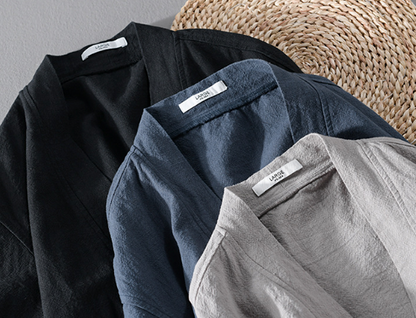 Cardigan Masculino Distinto Elegante Atemporal Linho Algodão Premium Clássico Luxuoso Sartong Bergen®