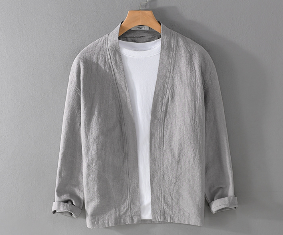 Cardigan Masculino Distinto Elegante Atemporal Linho Algodão Premium Clássico Luxuoso Sartong Bergen®