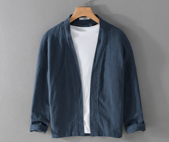 Cardigan Masculino Distinto Elegante Atemporal Linho Algodão Premium Clássico Luxuoso Sartong Bergen®