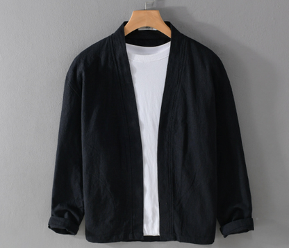 Cardigan Masculino Distinto Elegante Atemporal Linho Algodão Premium Clássico Luxuoso Sartong Bergen®