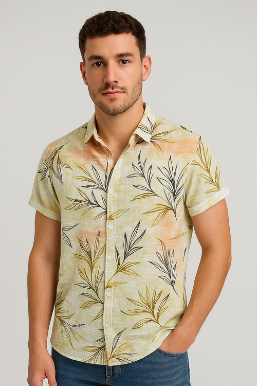 Camisa Casual Algodão Puro Conforto Intemporal Luxo Exclusivo Estilo Firme Sartong Poitiers®