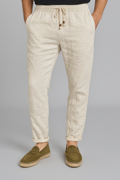 Calça Linho Italiano Ultra Premium Formato Slim Elegante Masculina Sartong Liverpool®