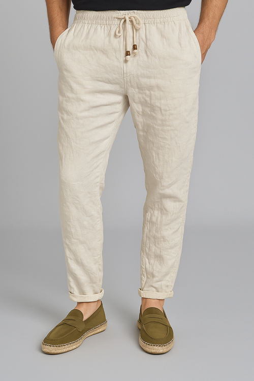 Calça Linho Italiano Ultra Premium Formato Slim Elegante Masculina Sartong Liverpool®