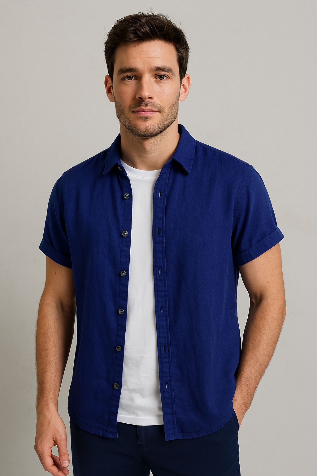 Camisa Social de Linho Premium Ultra Fino com Caimento Casual Solto Sartong Olbia®