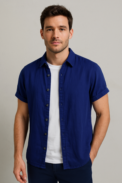 Camisa Social de Linho Premium Ultra Fino com Caimento Casual Solto Sartong Olbia®