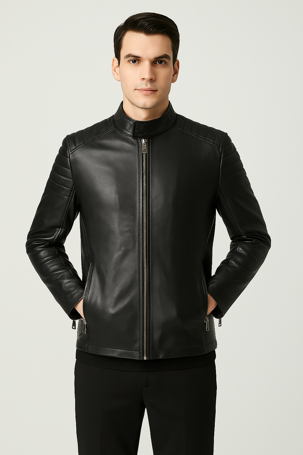 Jaqueta Masculina Slim Premium Couro Ecológico Luxo Atemporal Sartong Banská ®