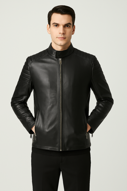 Jaqueta Masculina Slim Premium Couro Ecológico Luxo Atemporal Sartong Banská ®