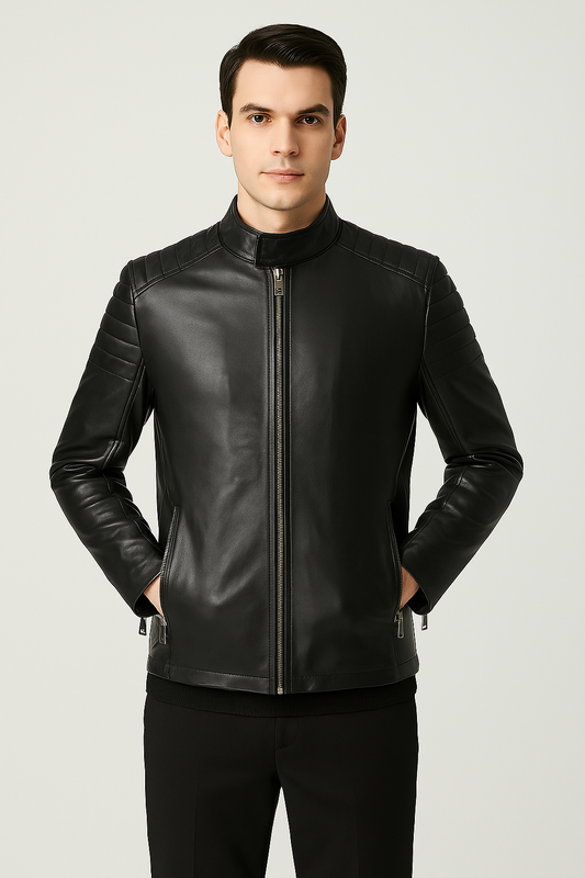 Jaqueta Masculina Slim Premium Couro Ecológico Luxo Atemporal Sartong Banská ®