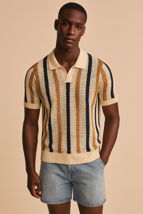 Camisa Crochê Italiano Casual Sofisticado Atemporal Superior Exclusivo Sartong Vieux®