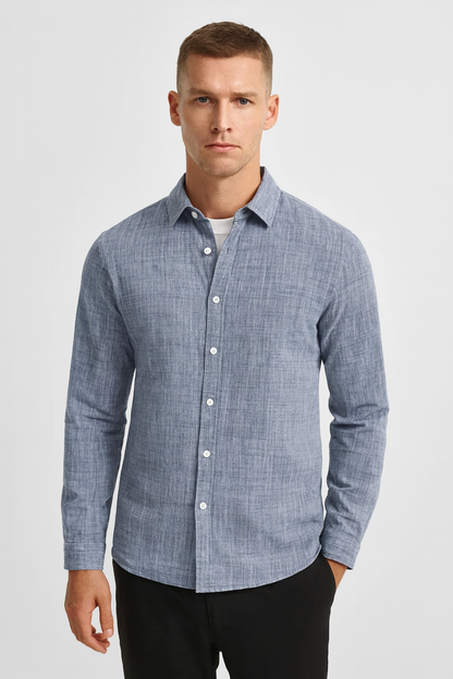 Camisa Casual Linho Puro Luxo Premium Clássico Sartong Albarracin®