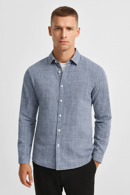 Camisa Casual Linho Puro Luxo Premium Clássico Sartong Albarracin®