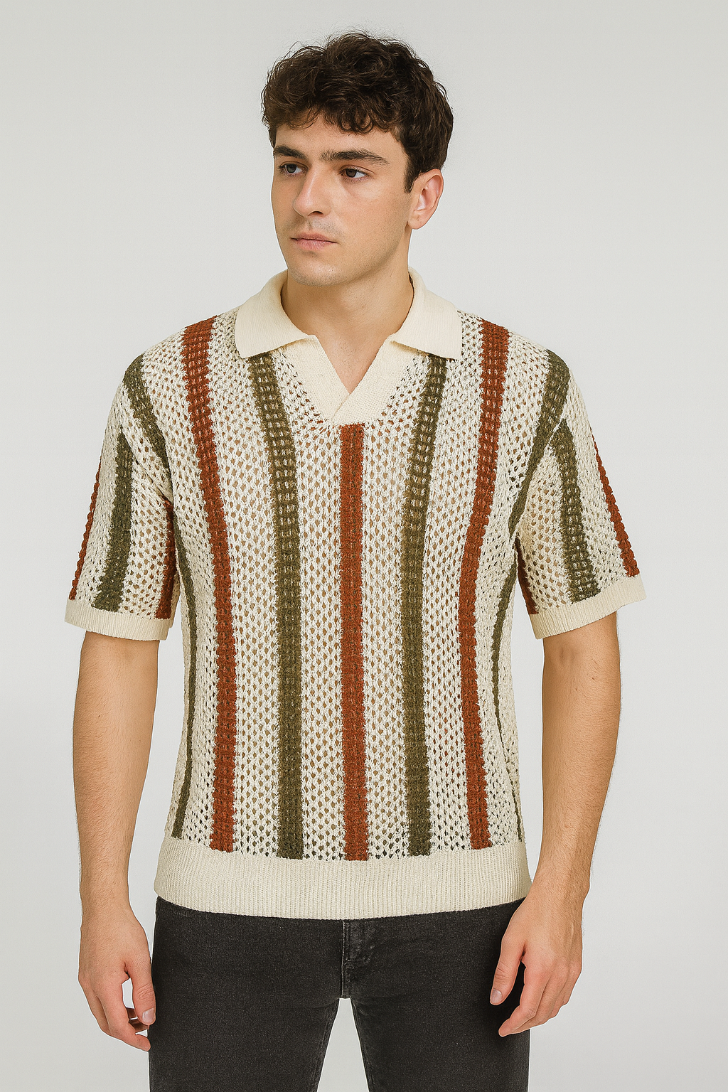 Camisa Crochê Italiano Casual Sofisticado Atemporal Superior Exclusivo Sartong Vieux®