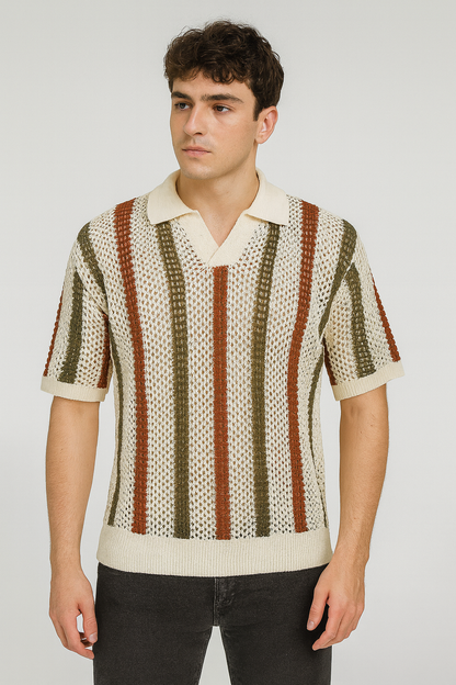 Camisa Crochê Italiano Casual Sofisticado Atemporal Superior Exclusivo Sartong Vieux®