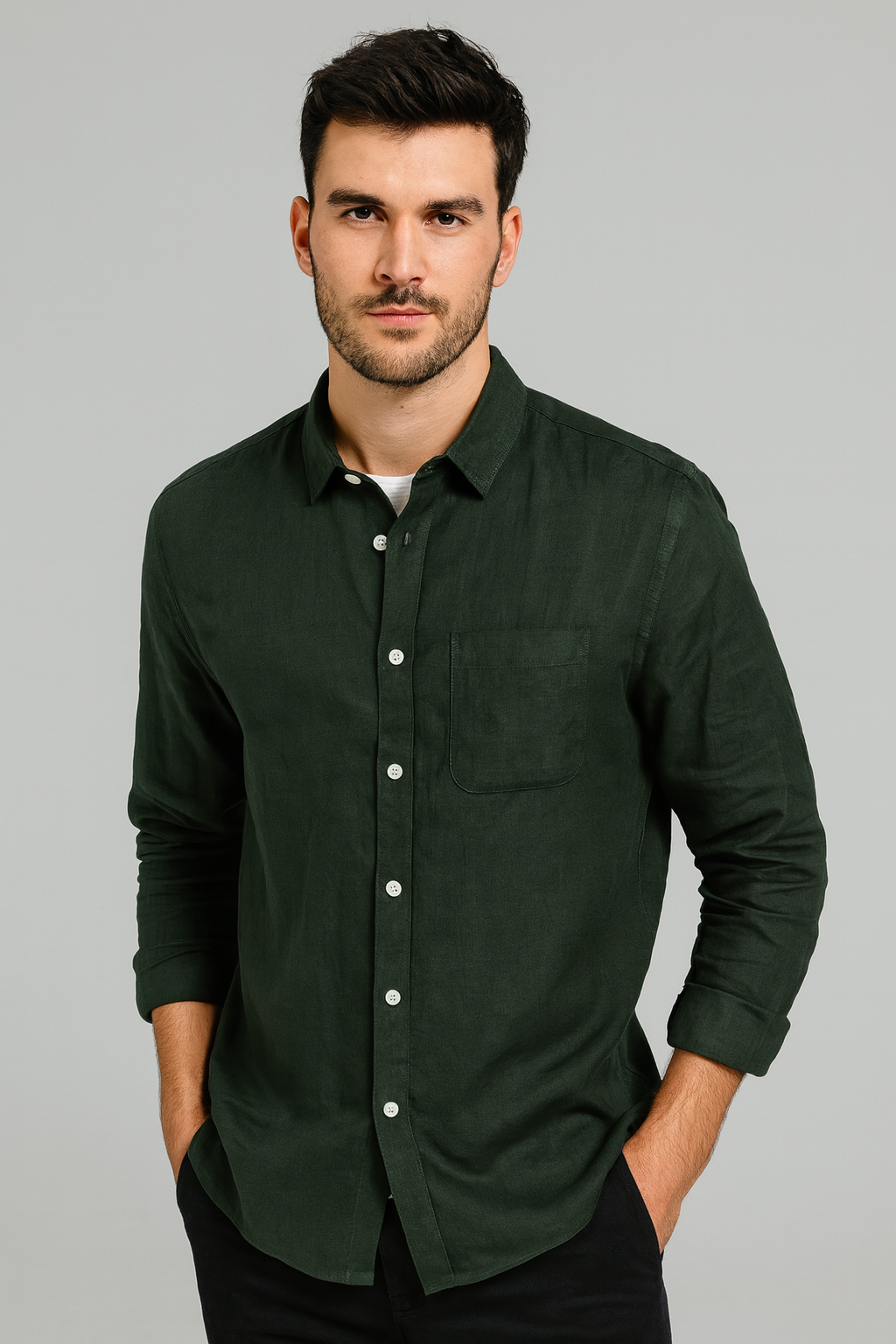 Camisa Casual Premium Extra Algodão Linho Sartong San Aveiro®