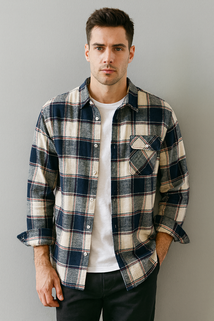 Camisa Flanela Premium Luxo Slim Fit Clássico Sartong Lisboa®