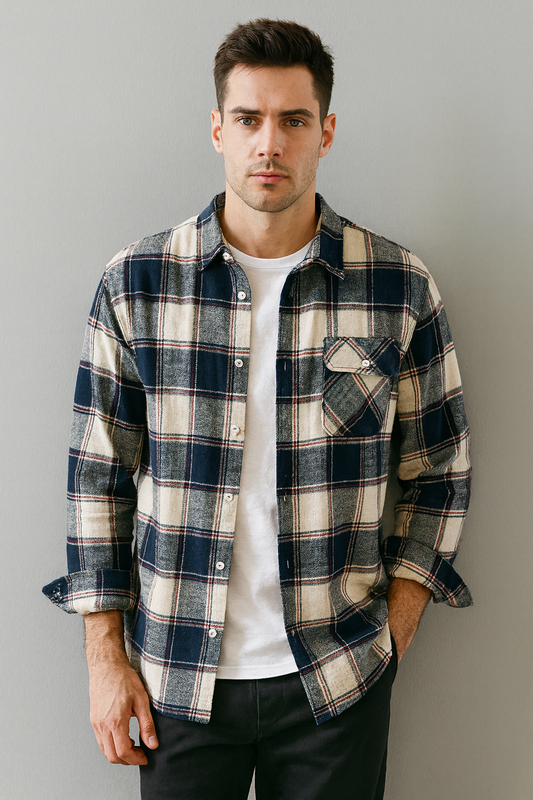 Camisa Flanela Premium Luxo Slim Fit Clássico Sartong Lisboa®