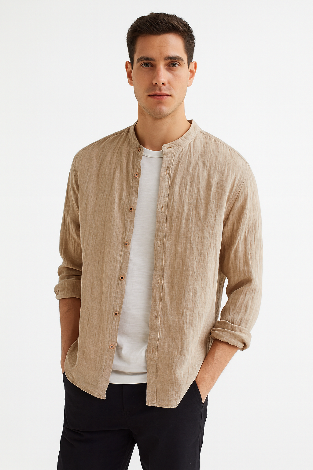 Camisa Social Linho Puro Extra Macio Premium Slim Fit Corte Italiano Atemporal Sartong San Sebastián®