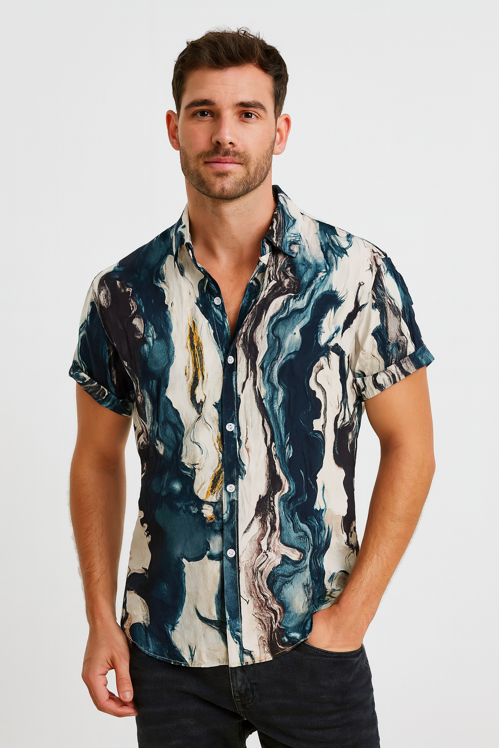 Camisa Casual Masculina Sartong Poznań®