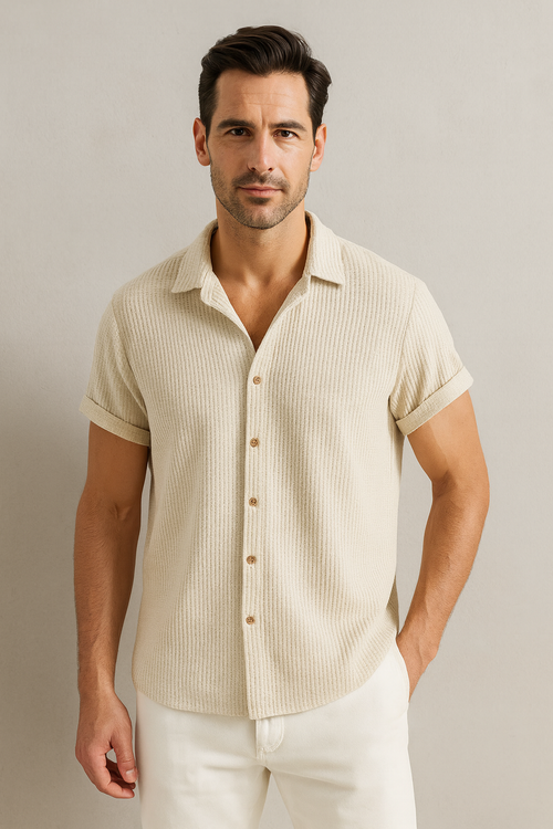 Camisa Social Elegante Atemporal Aveludada de Alta Alfaiataria Sartong São Tavira®