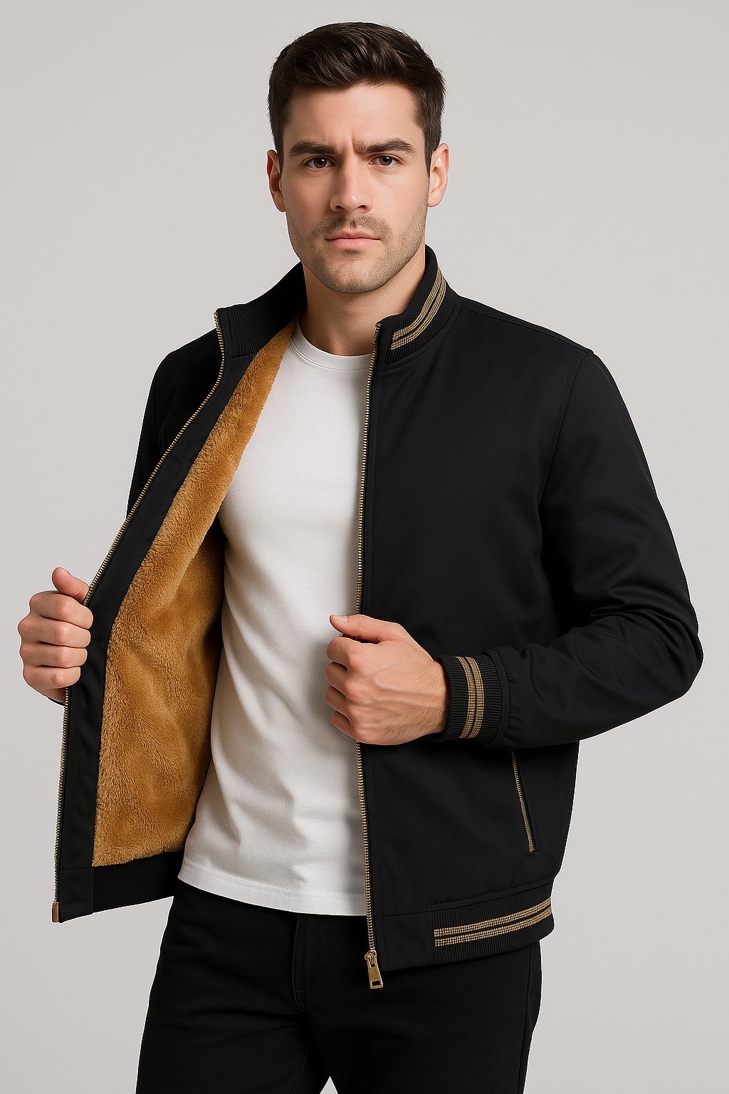 Jaqueta Masculina Clássica Elegante em Algodão Poliéster e Lã Sartong Visby®