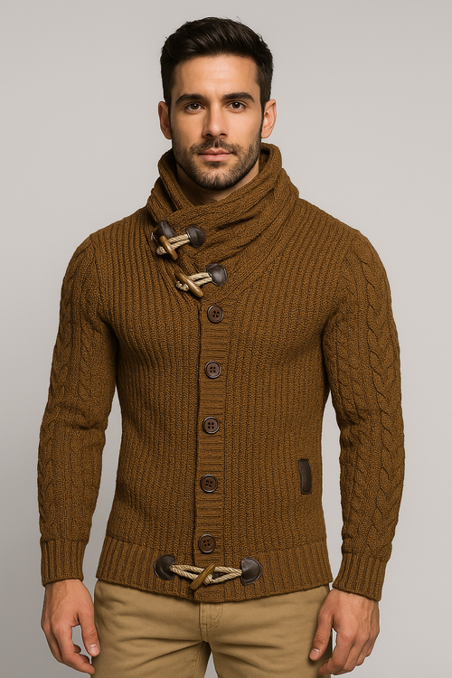 Suéter Masculino Premium Tricô Artesanal de Alta Costura Internacional Elegante Atemporal Sartong Canberra®