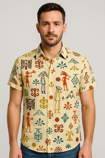 Camisa Casual Sofisticada Extravagante Poliéster Premium Sartong Lagos®