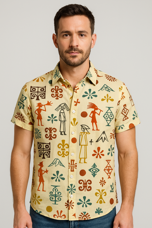 Camisa Casual Sofisticada Extravagante Poliéster Premium Sartong Lagos®