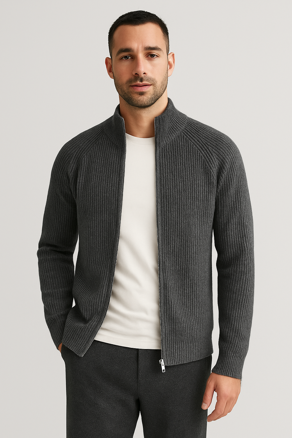 Cardigan Masculino Autêntico Clássico Artesanato Alpino Italiano Sartong Hella®