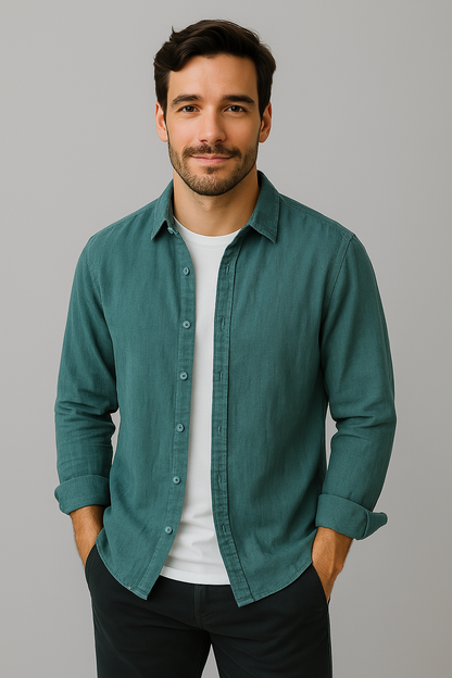 Camisa Casual Linho Sartong Delgada®