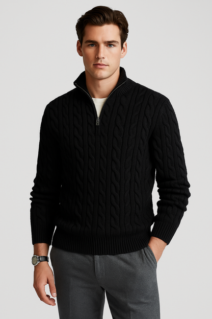 Suéter Masculino Premium Clássico Italiano de Malha Fina Leve e Elegante Sartong Kandersteg®