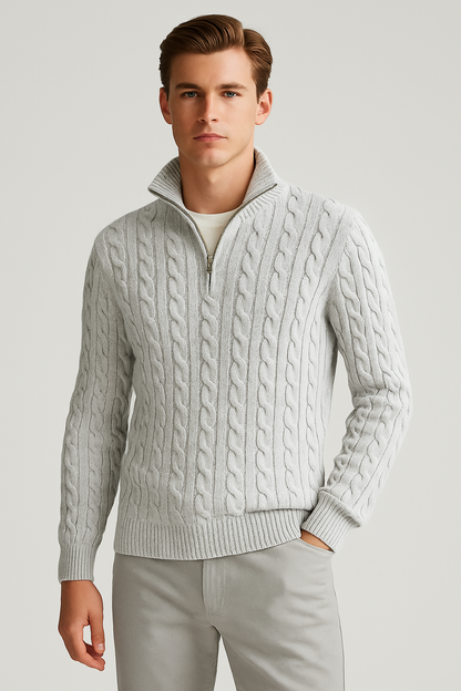 Suéter Masculino Premium Clássico Italiano de Malha Fina Leve e Elegante Sartong Kandersteg®