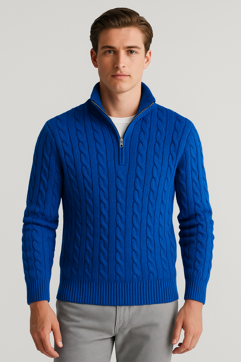 Suéter Masculino Premium Clássico Italiano de Malha Fina Leve e Elegante Sartong Kandersteg®