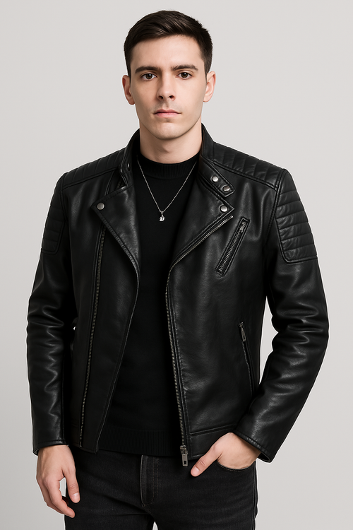 Jaqueta Couro Italiano Premium Perfeito e Durável Acabamento Artesanal de Luxo Sartong Dudelange®