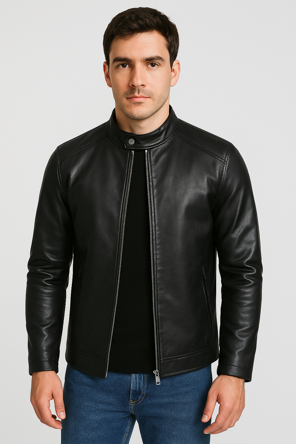 Jaqueta Masculina Luxo Atemporal Exclusiva Couro Ecológico Premium Diferenciado Sartong Riga®