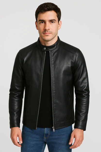 Jaqueta Masculina Luxo Atemporal Exclusiva Couro Ecológico Premium Diferenciado Sartong Riga®